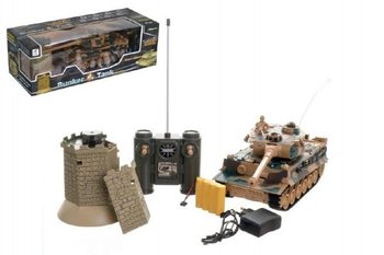 Tank RC 35cm + bunker na bat. plast s dobjacm packom so zvukom so svetlom 40MHz