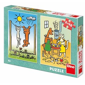 Dino puzzle Pes a maka 2x48D