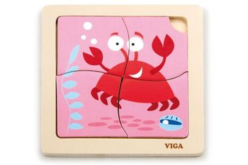 Viga dreven puzzle 4 dieliky - krab