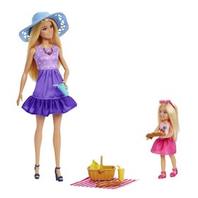 Mattel Barbie bbiky Malibu a Chelsea na pikniku JBF43