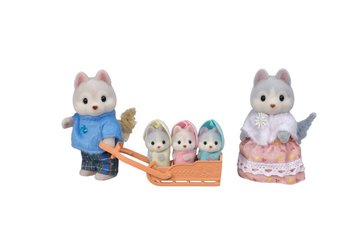 Sylvanian Families Husky rodina s trojatami