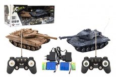 Tank RC 2ks 25cm tank battle + dobjac balk 27MHZ a 40MHz so zvukom so svetlom